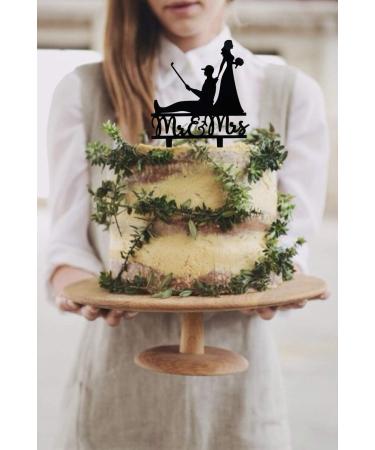Black Mr and Mrs Wedding Cake Topper Golf Theme Wedding Bridal Shower or Anniversary Cake Topper (Golf) - Buy Online on GoSupps.com