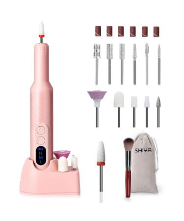Electric Nail Drill,Cordless Nail Drill -Wireless Electric Portable Professional Nail File Machine with Nail Drill Bits Pink