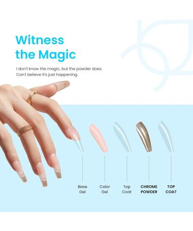 Beetles Gold Chrome Nail Powder - Holographic Nail Art Glitter Kit (4 Colors 0.5g/Jar) for Stunning Mirror Effect | The Garden of Eden - Buy Online on GoSupps.com