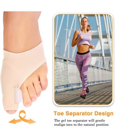 Bunion Corrector Sleeve with Gel Pad Cushion for Hallux Valgus, Hammer Toe Pain Relief | Men and Women | Day & Night Use - Buy Online on GoSupps.com