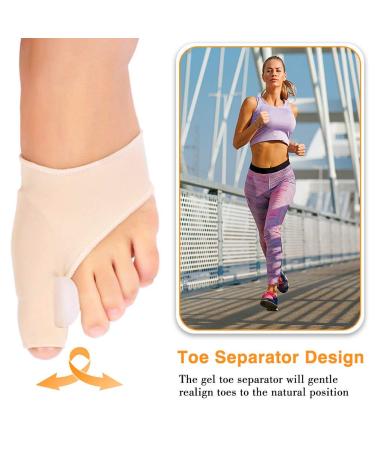 Hallux Valgus Corrector 1 Pair - Bunion Toe Support Separator and Protector with Gel Spreader for Day and Night Use - Buy Online on GoSupps.com