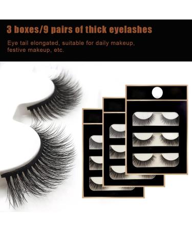 9 Pairs Fluffy Natural False Eyelashes 3D Faux Mink Lashes False Eyelashes Soft Lightweight Reusable Handmade Eye Makeup Fake Lashes - Buy Online on GoSupps.com