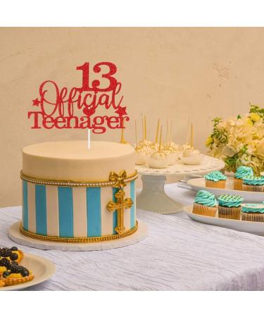Tenhaisi Gilttery Red 13 Ofiicial Teenager Cake Topper Happy 13 Teenager Birthday Cake Topper Cheers to 13 Years Decoration - Buy Online on GoSupps.com