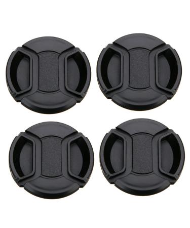 Milisten 4 Pcs Camera Lens Cover 62mm Lens Cap Lens Hood Cap Front Lens Replacement Cover Universal Lens Cap Centre Pinch Lens Cover Camera Lens Lid Hood Cover Splash Proof Plastic Black 6.2X6.2CM