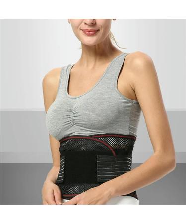 Adjustable Waist Trainer Belt Unisex Lower Back Brace Spine Support Waist Belt Orthopedic Black2 S - Buy Online on GoSupps.com