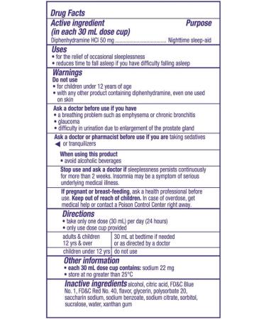 ZzzQuil Nighttime Sleep Aid Liquid - 50mg Diphenhydramine HCl - Vanilla Cherry Flavor - 12 FL OZ - Buy Online on GoSupps.com
