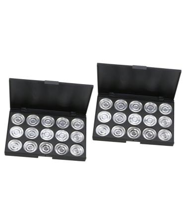 FOMIYES Empty Eyeshadow Palette 2pcs 15 Eyeshadow Empty Makeup Empty Cosmetic Eye Shadow Concealer Cosmetic Case Travel 1 count (Pack of 1) Silverx2pcs