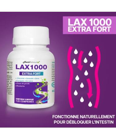LAX1000 | Strong Natural Laxative | 120 High Dose Tablets With Active Senea | Constipation Relief For Intestinal Transit Swollen Stomach Lazy Bowel & Abdominal Swelling - Buy Online on GoSupps.com