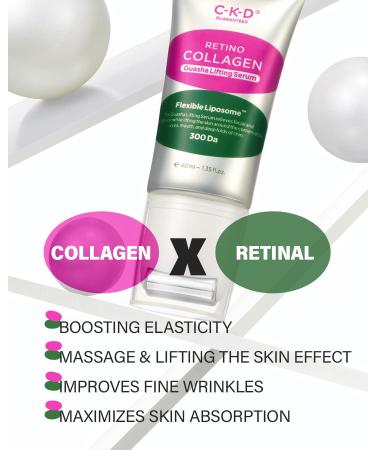 CKD Retino Collagen Gua Sha Lifting Serum - Puffiness Relief & Firming Gel with Stainless Steel Roller - 1.69 fl. oz - International Shipping Available - Buy Online on GoSupps.com