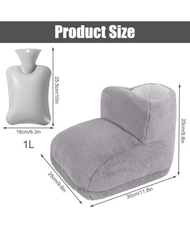 Abiemuce 2-in-1 Foot Warmer Hot Water Bottle Electric-Free Soft & Safe Heated Bottle for Women & Kids 1L Capacity (Gray 25x30x25cm) - Buy Online on GoSupps.com