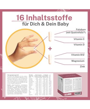 BabyFORTE Folic Acid Plus | Vegan Pregnancy & Fertility Vitamins | 16 Essential Nutrients | 180 Capsules | Laboratory Tested - Shop Internationally - Buy Online on GoSupps.com