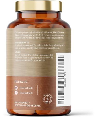 Lutein 10mg - Meso-zeaxanthin 10mg - Zeaxanthin 2mg Micro-encapsulated Formula 100% Pure Natural Highly Bioavailable UK Manufactured (120 Capsule Pouch) 120 count (Pack of 1) - Buy Online on GoSupps.com