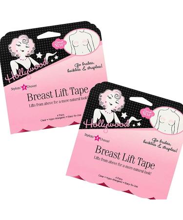 Hollywood Fashion Secrets Breast Lift Tape - Clear, 4 Pairs for Instant Lift - Buy Online on GoSupps.com