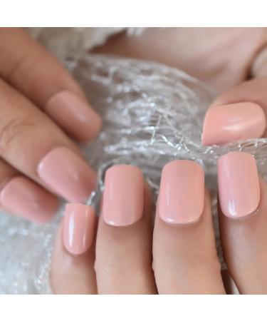 Buy Cornus Pink Trendy Pure Color Press-On Nails - Shiny Short Squoval 24pcs Set for DIY Art - Perfect for Women & Girls - International Shipping Available! - Buy Online on GoSupps.com