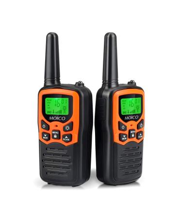  Walkie Talkies, MOICO Long Range Walkie Talkies for Adults with  22 FRS Channels, Family Walkie Talkie with LED Flashlight VOX LCD Display  for Hiking Camping Trip (Orange 6 Pack) : Electronics