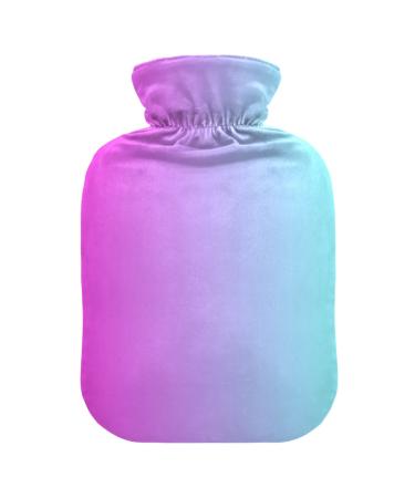 Purple color gradient hot water bottle with reference heat bottles for pain relief handfoot warmer feet and bed warmers for women girls children 1 l