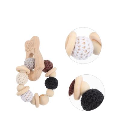KOMBIUDA Silicone & Wooden Baby Teether Maracas | Musical Instruments & Teething Toy for Babies 0-6 Months - Buy Online on GoSupps.com