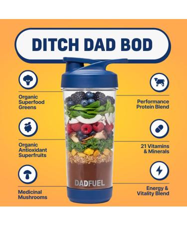 DADFUEL All-in-One Meal Replacement Shake for Men | 25g Whey Protein Isolate + 70+ Superfoods & Nutrients | Non-GMO Gluten-Free No Added Sugar | Smooth Taste Easy Mix | 15 Servings Chocolate 32 Ounce (Pack of 1) - Buy Online on GoSupps.com
