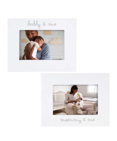 C.R. Gibson ''Mommy and Me'' and ''Daddy and Me'' Baby Photo Frame Set 2 Piece, 9'' x 7''
