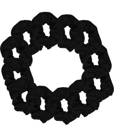 12-pack scrunchy hair tie black