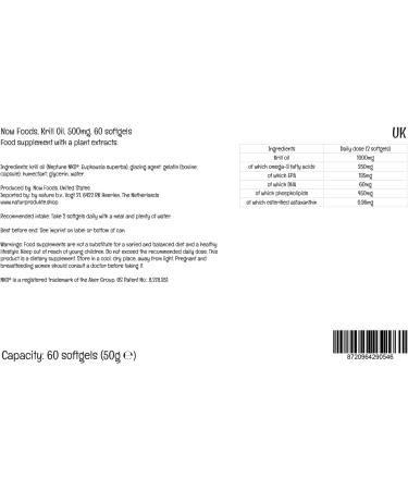 Now Foods Krill Oil 1000mg - High Dose EPA, DHA, Astaxanthin, 60 Softgels | Laboratory Tested, Soy Free, Gluten Free, Non-GMO - Buy Online on GoSupps.com