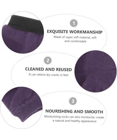 5 Pairs Moisturizing Socks Feet Moisturizer Socks Lotion Foot Spa Socks Tooth Gems Gel Sock Dry Feet Yoga Socks Ankle Socks Anti-Crack Socks Heel Silicone Breathable Socks Purple 19x13.5cm - Buy Online on GoSupps.com