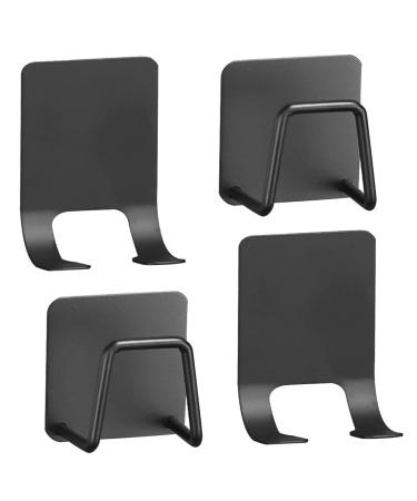 2 pieces of razor bracket shower + 2 pieces of sponge keeper kitchen stainless steel Self -adhesive razor holder sponge bracket multi -purpose hook for door wall bathroom kitchen (black)