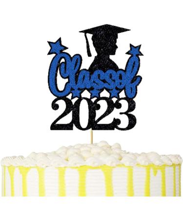 Fulenyi Decorations for Graduation Cakes Congratulations Graduation Supplies Cake Decorations High School Graduation College Graduation Decorations Black Blue - Buy Online on GoSupps.com