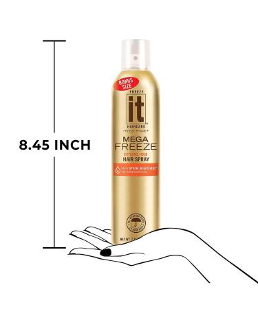 IT Haircare MEGA Freeze Extreme Hold Hair Spray | 7.75 Oz. | Vitamin B5 & Hydrolyzed Wheat Protein | Humidity Resistant | Optical Brighteners for Enhanced Shine | 24 Hour Hold Fast-Dry | Bonus 4 Pack - Buy Online on GoSupps.com