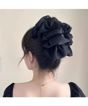 LONGLUAN Bow Bubble Clips Chiffon Silk Bubble Bow Hair Claw Jaw Clip Layered Bubble Mesh Tulle Fluffy Hair Clips Large Claw Clips for Thick Hair (2pcs-B) - Buy Online on GoSupps.com
