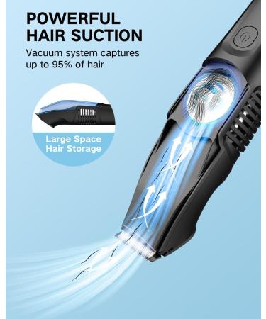 ASAHINA Body Hair Trimmer for Men Electric Vacuum Hair Suction Trimmer Waterproof Hair Clippers Wet/Dry Use Rechargeable Pubic Hair Ball Groomer Groin Hair Hygiene Razor Chest Hair Trimmer Dark Black - Buy Online on GoSupps.com