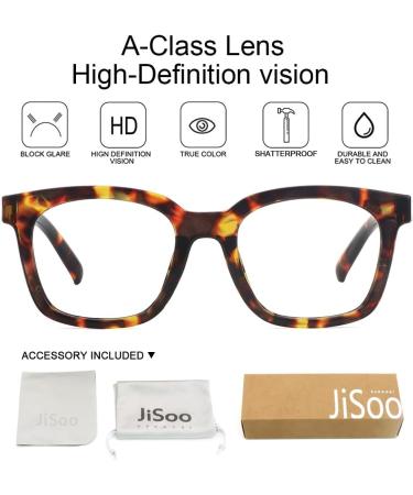 JiSoo Women's Reading Glasses 1.5 - Oversized Designer Readers with Spring Hinge in Brown Tortoise Shell - Stylish & Comfortable - Buy Online on GoSupps.com