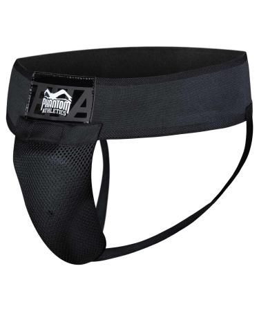 Phantom Groin Guard - Men's Jockstrap for Martial Arts | Boxing MMA Muay Thai L-XL APEX - Black