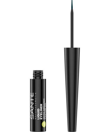 Sante Naturkosmetik SANTE Naturkosmetik Liquid Eyeliner 03 Marine with precious organic castor oil vegan kohl with precise tip long-lasting formula for an expressive look dark blue 3.5 ml
