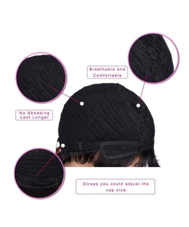 RUISENNA Short Curly Pixie Cut Human Hair Wig for Women - Glueless Brazilian Remy Black Wig - Buy Online on GoSupps.com