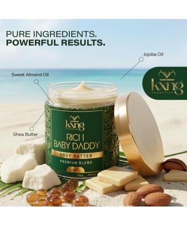 KXNG Cosmetics Shea Body Butter Cream Duo 2 4oz (Rich Baby Daddy & Zaddy) | Luxury & Organic Shea with Cocoa Mango & Coconut Oil | Mens Body Butter for Black Men & Women | Deep Moisture for Hands - Buy Online on GoSupps.com