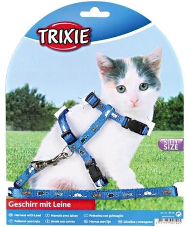 Trixie 4144 Kitten Harness with Leash - Adjustable Nylon 21-33 cm Assorted Colors - Comfortable & Safe Pet Gear - Buy Online on GoSupps.com