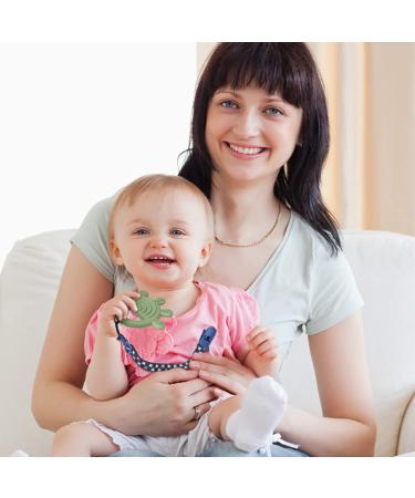 Aolso Silicone Bite Ring for Babies - BPA-Free Five Finger Teething Toy with Anti-Lost Rope - Ideal Dental Aid for 3 Months + - Green - Buy Online on GoSupps.com