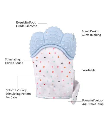 Buy Aranticy Baby Teething Glove - 2 Pack Silicone Mitts | Soothing Pain Relief & Protection for Teething Babies - Buy Online on GoSupps.com
