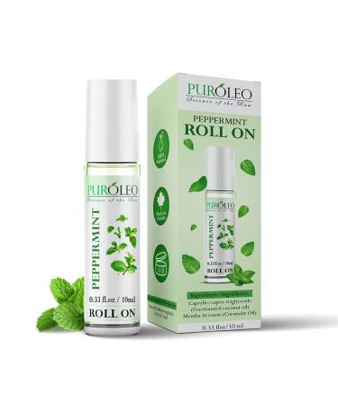 PUROLEO Peppermint Essential Roll On 0.33 fl oz/10 ml (Made In Canada)