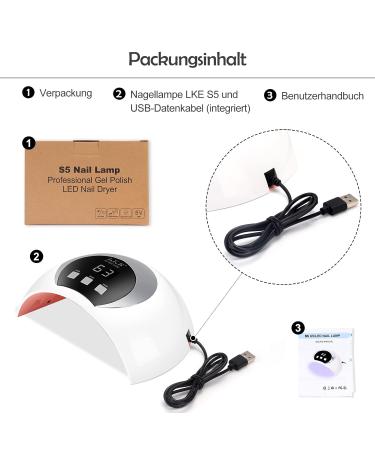 Buy LKE 54W UV Nail Lamp - Portable LED Nail Dryer with LCD Display 3 Timers & USB Charging for Gel Nails - Buy Online on GoSupps.com