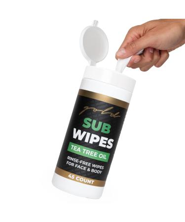 Gold BJJ Jiu Jitsu Wipes XL 45 Count Tea Tree Oil Face and Body Wipe - Cleansing Skin Defense for Martial Arts & Wrestling 1