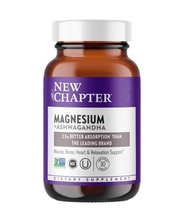 New Chapter Magnesium + Ashwagandha 30 Vegan Tablets