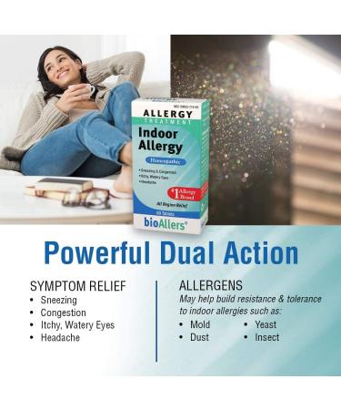 NatraBio BioAllers Indoor Allergy Relief - 60 Tablets | Natural Allergy Treatment - Buy Online on GoSupps.com
