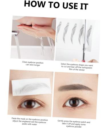 OHPHCALL Authentic Eyebrows 4pcs Eyebrow Stickers Makeup Eyebrow Transfer Brow Shaper Imitation Eyebrow Template 6 Proof 21x15cm Brown - Buy Online on GoSupps.com