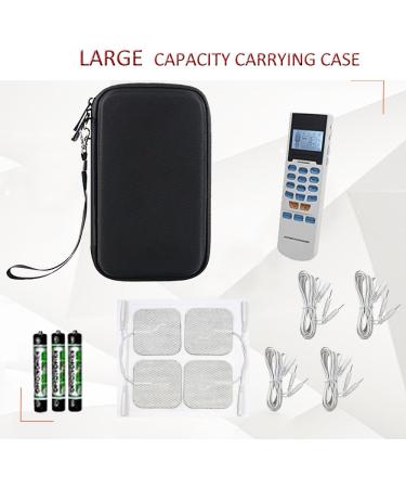 BOVKE Hard EVA Travel Case for YK15AB EMS TENS Unit | Muscle Stimulator & Electronic Pulse Massager Case | Extra Room for Battery Wires Pads & Gel - Black - Buy Online on GoSupps.com