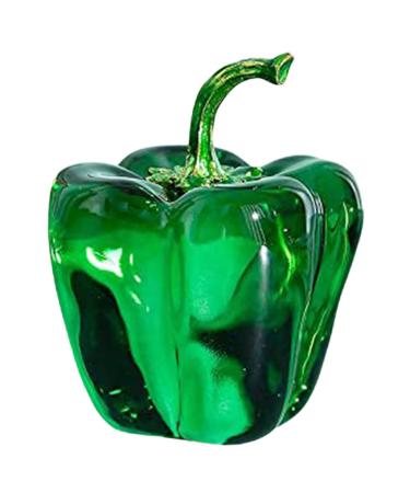 Alipis Office Decor Decorations for Home Crystal Figurines Living Room Chili Vegetable Household Fake Fruit Green 6.3x4.5cm