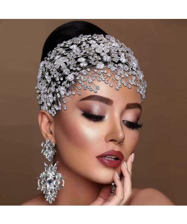 ZHENM Wedding Headband for Brides | Rhinestone Bridal Hair Accessory (Silver) - Buy Online on GoSupps.com