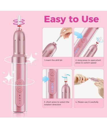 Electric Nail Files Professional Portable Nail Drill for Acrylic and Gel Manicure Pedicure Set with Rechargeable Base for Nail Enthusiasts - Buy Online on GoSupps.com