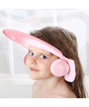 Kids Bath Cap Wash Shower Shampoo Visor - Pink | Adjustable Head Hair Rinser Shield for Children | Protects Eyes & Ears from Water | Toddler Beach Baby Safety - Buy Online on GoSupps.com